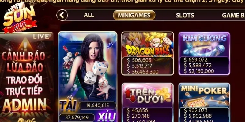 Sơ lược về hệ thống minigame Sunwin